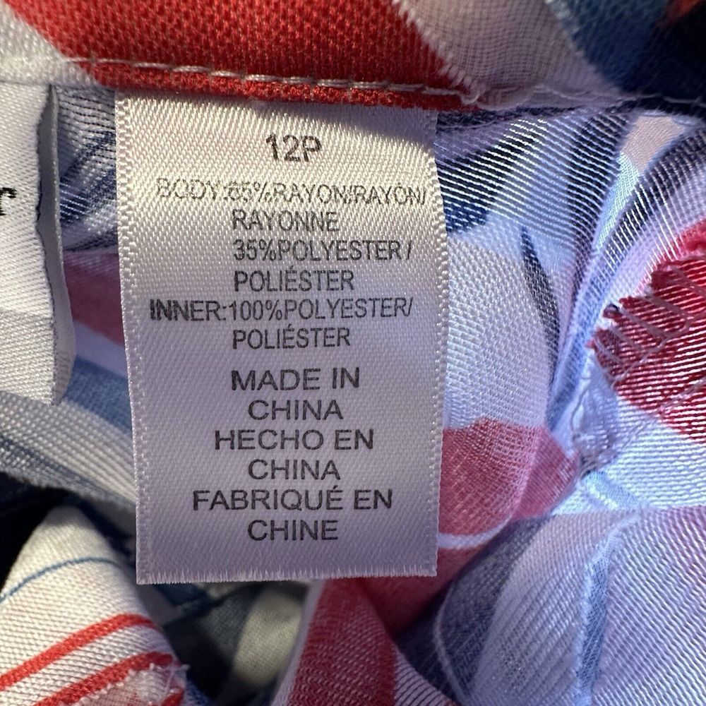 Alfred Dunner 12P Red, White & Blue‎ Button Up Semi Sheer Shirt NO Camisole - Picture 6 of 6